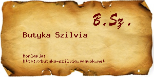 Butyka Szilvia névjegykártya