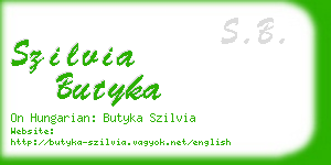 szilvia butyka business card